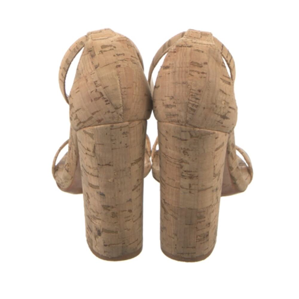 Schutz Enida High Block-Heel Sandals in Tan Cork EUC Size 6.5 - Picture 4 of 4
